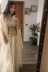 Evara Organza Cape Set