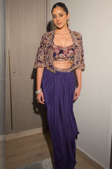 Mehar Velvet Bolero Jacket Set