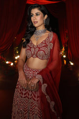 Navneet In Crimson Royale Lehenga Set