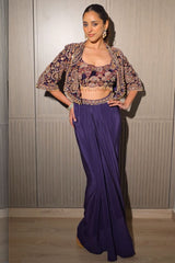 Mehar Velvet Bolero Jacket Set