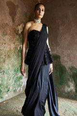 Black Orchid Saree Set