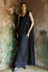 Black Orchid Saree Set