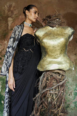 Black Orchid Saree Set