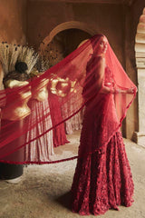 Crimson Rose Lehenga Set