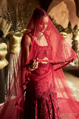 Crimson Rose Lehenga Set