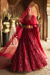 Crimson Rose Lehenga Set