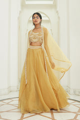 SUNRISE YELLOW PEARL EMBROIDERED SKIRT SET