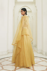 SUNRISE YELLOW PEARL EMBROIDERED SKIRT SET