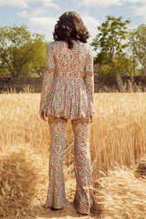 AQUA PRINTED ANGRAKHA PEPLUM