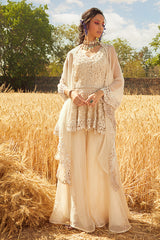 IVORY EMBROIDERED PEPLUM SET