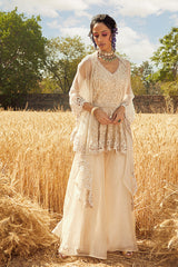 IVORY EMBROIDERED PEPLUM SET