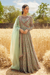 AQUA PRINTED ANARKALI