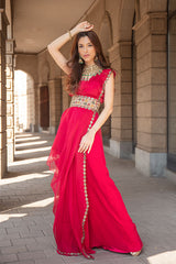 MAIA SEHNA IN NOMADIC FUCHSIA PRE-DRAPED SAREE