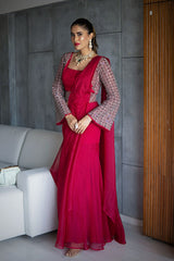 ALISHA PEKHA IN OUR NOMADIC FUCHSIA PRE-DRAPED SHARARA SAREE