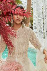 IVORY PEARL EMBROIDERED PEPLUM JACKET SET