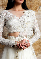 IVORY TONAL EMBROIDERED LEHENGA SET