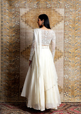 IVORY TONAL EMBROIDERED LEHENGA SET
