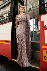 KHUSHNAZ ASHDIN TURNER IN NOMADIC PRINTED CLASSIC SHARARA SAREE