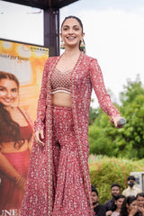 KIARA ADVANI IN RED PRINTED CLASSIC JACKET SET