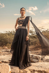 NOMADIC EMBROIDERED SHARARA SAREE