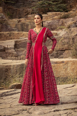 NOMADIC FUCHSIA PRINTED ANARKALI