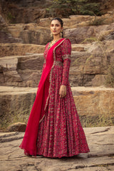 NOMADIC FUCHSIA PRINTED ANARKALI