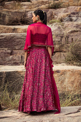 NOMADIC FUCHSIA PRINTED LEHENGA