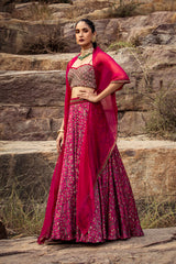 NOMADIC FUCHSIA PRINTED LEHENGA