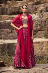 NOMADIC FUCHSIA PRINTED LEHENGA