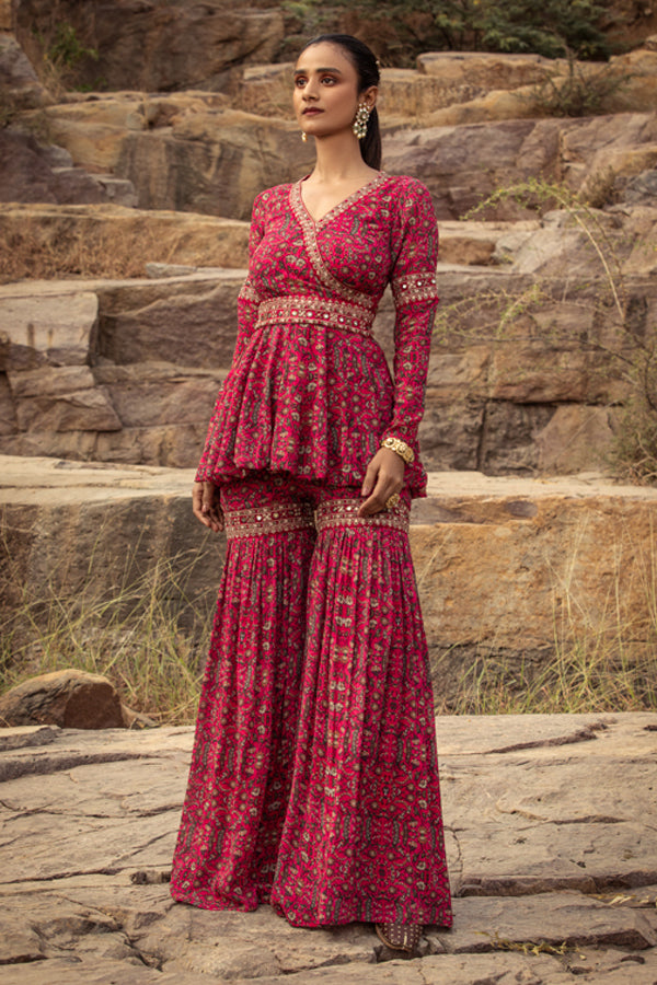 NOMADIC FUCHSIA PRINTED PEPLUM – Ridhima Bhasin