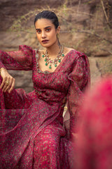 NOMADIC FUCHSIA PRINTED SHARARA SAREE