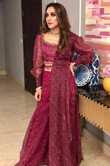 SEEMA DIWAN IN NOMADIC FUCHSIA PRINTED SHARARA SAREE