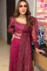 SEEMA DIWAN IN NOMADIC FUCHSIA PRINTED SHARARA SAREE