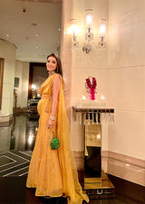 SHIVANI GIRDHAR IN SUNSHINE YELLOW RUFFLE SHARARA SAREE