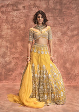 SUNSHINE YELLOW EMBROIDERED LEHENGA