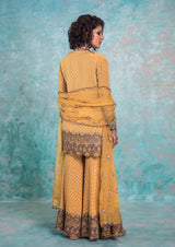 SUNSHINE YELLOW LAKHNAWI KURTA SET