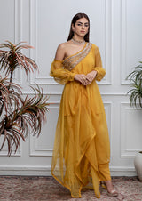 SUNSHINE YELLOW ONE SHOULDER OVERLAY