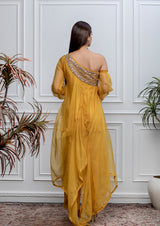 SUNSHINE YELLOW ONE SHOULDER OVERLAY