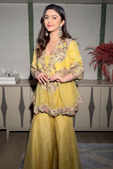 Amber Layered Sharara Set