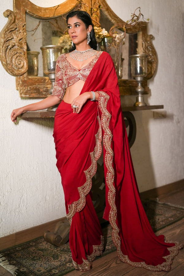 NAVNEET RANDHAWA IN RUBINA SAREE SET