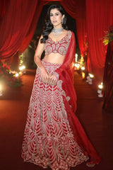 Navneet In Crimson Royale Lehenga Set