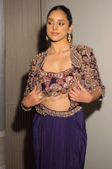 Mehar Velvet Bolero Jacket Set