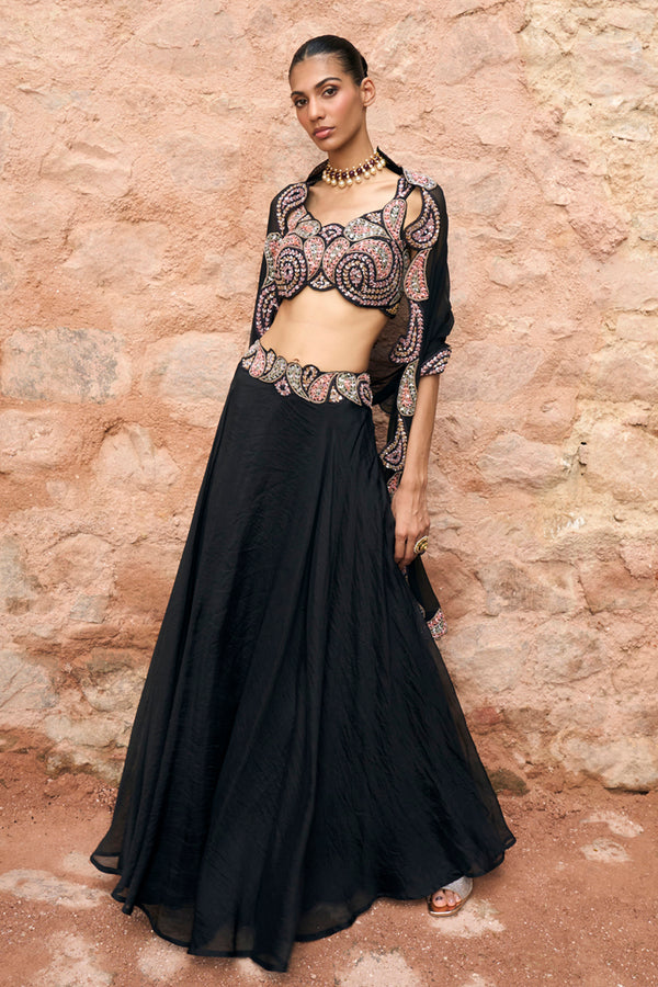 SIYAH LEHENGA SET