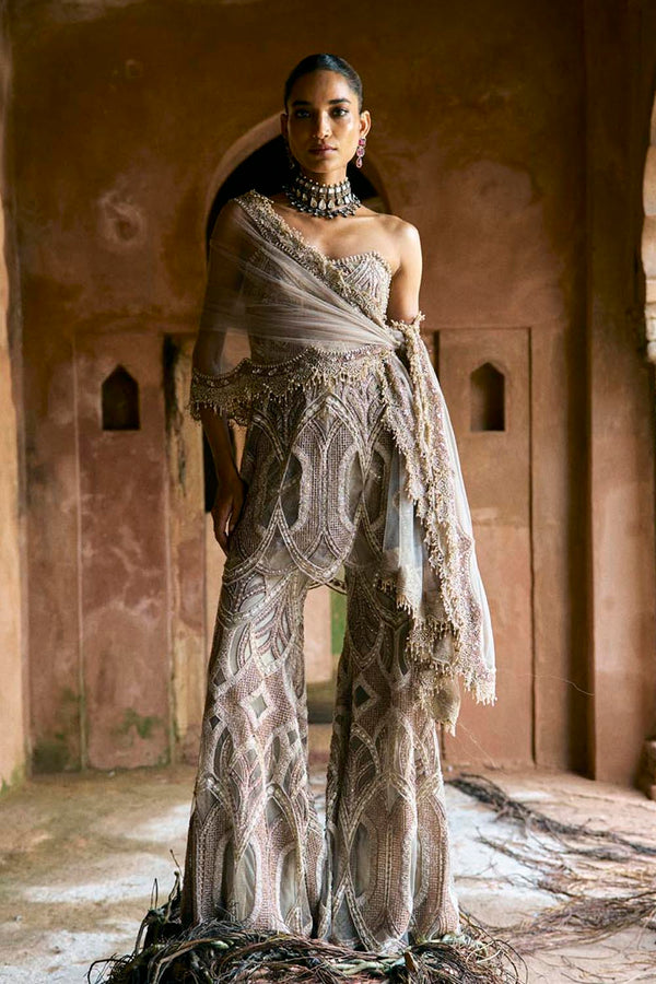 Mocha Sharara Set