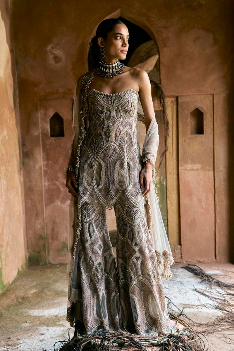 Mocha Sharara Set
