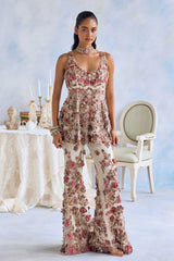 EVARA PEPLUM SHARARA SET