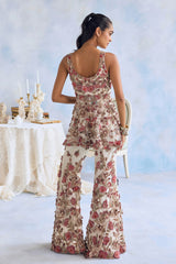 EVARA PEPLUM SHARARA SET