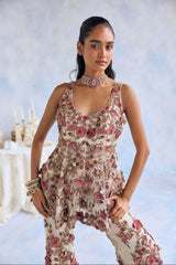 EVARA PEPLUM SHARARA SET