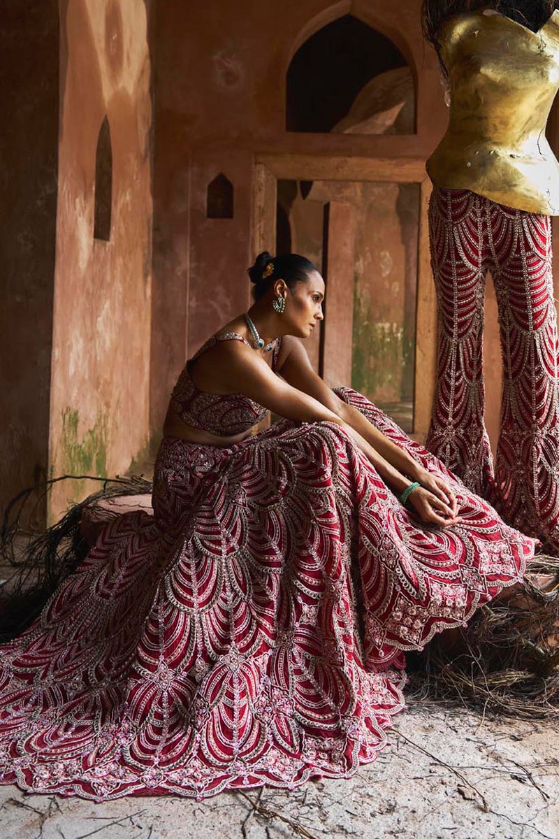 Crimson Royale Lehenga Set