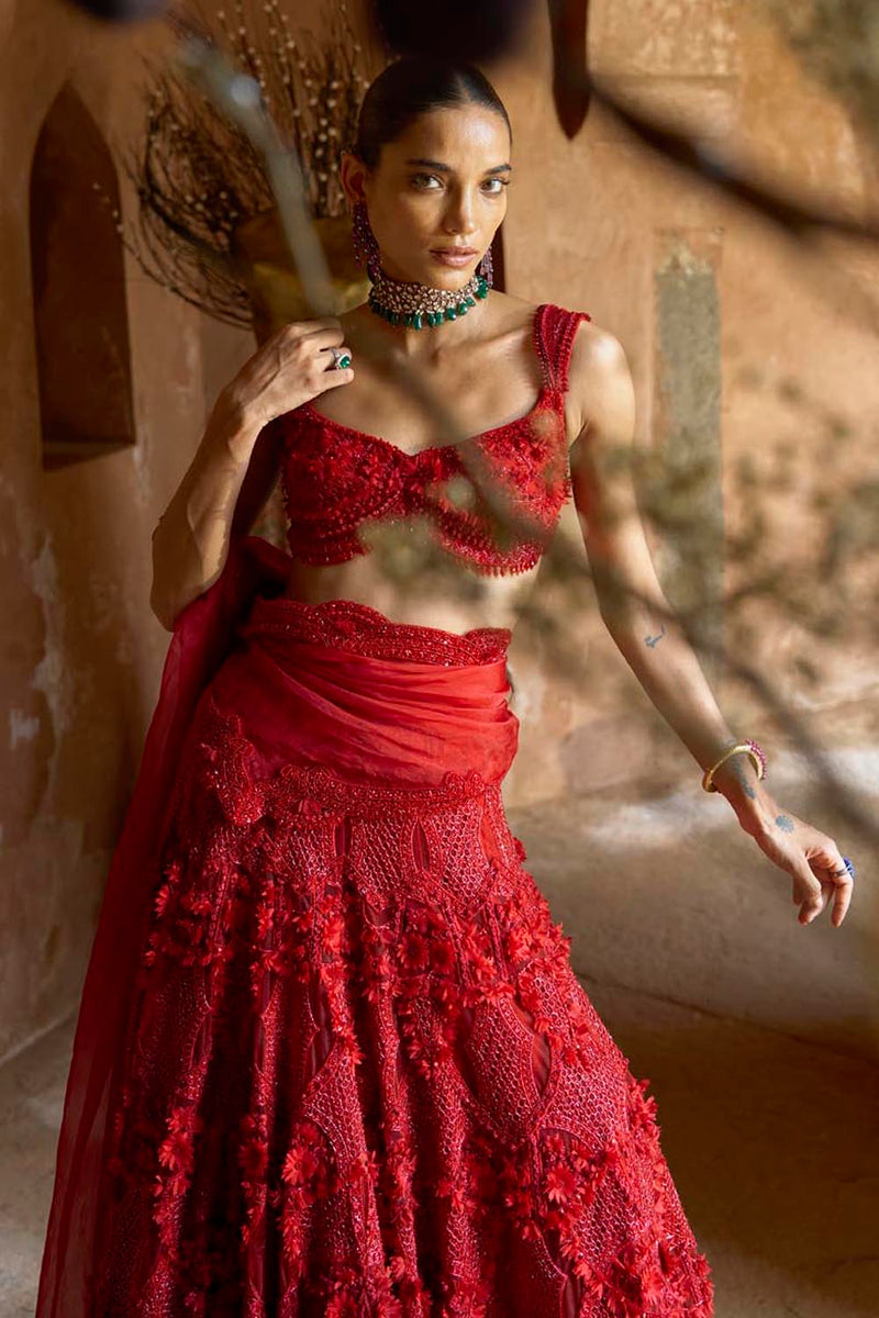 Crimson Aura Lehenga Set